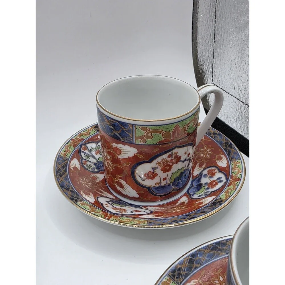 Takashimaya Made in Japan Porcelain Floral Painted Cup & Saucer Set 8 oz